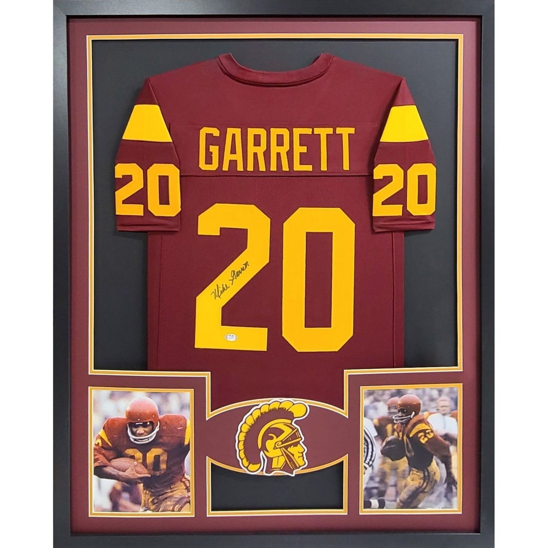 Mike Garrett Autographed Framed Jersey PSA/DNA USC Southern California: Mike Garrett Autographed Framed Jersey PSA/DNA USC Southern California This is a framed autographed jersey of Mike Garrett, a notable USC Southern California player. The jersey is authenticated by PSA