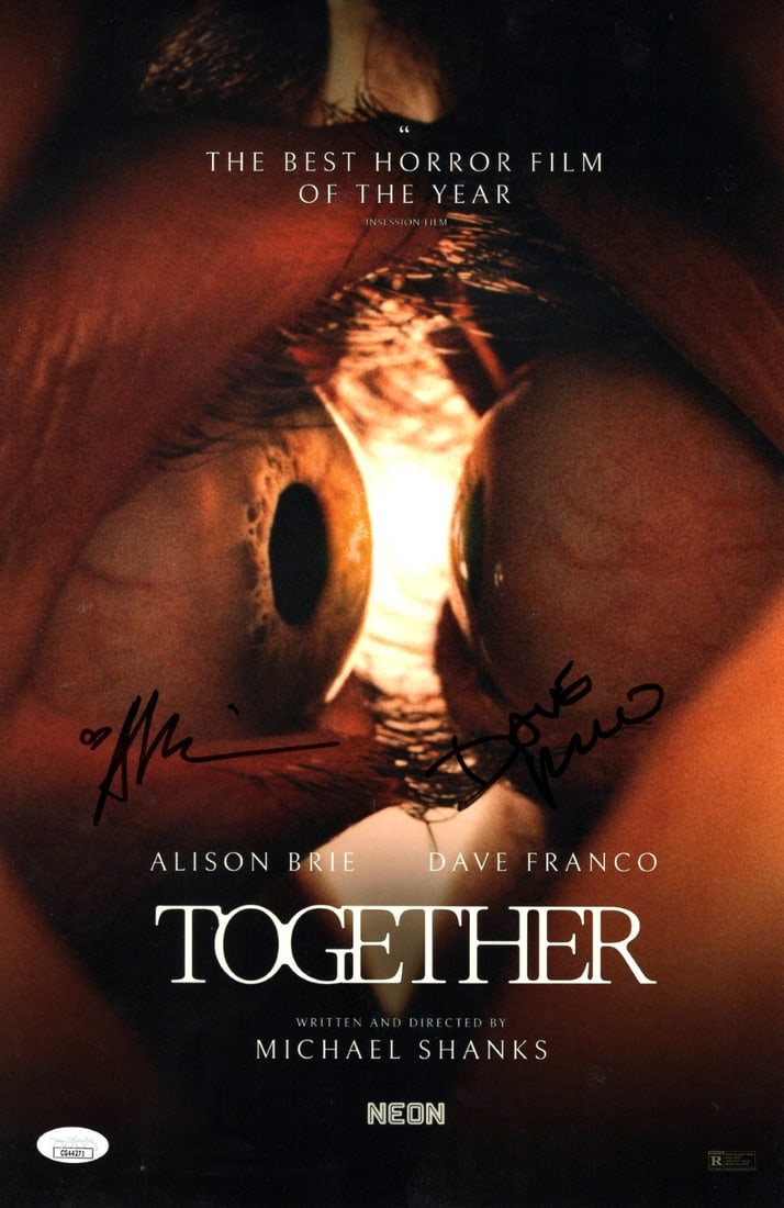 11x17 Photograph Signed by Alison Brie and Dave Franco JSA Authenticated: 11x17 Photograph Signed by Alison Brie and Dave Franco JSA Authenticated This is an original 11x17 photograph autographed by both Alison Brie and Dave Franco. The signatures have been authenticated by