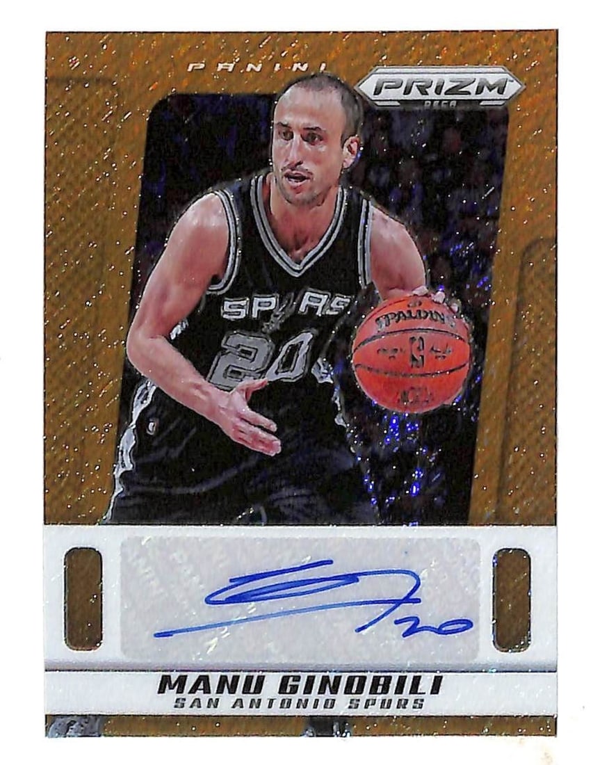 Manu Ginobili 2024-25 Panini Prizm Gold Shimmer Auto Card /10 (1 of 2)