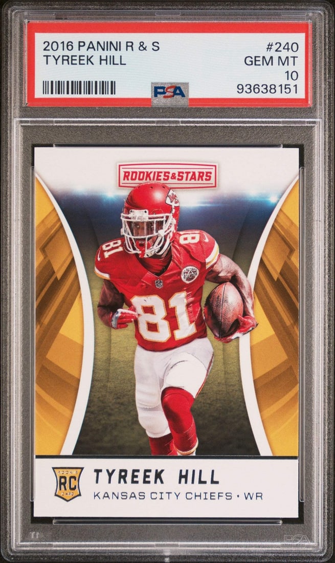 2016 Panini Rookies & Stars Tyreek Hill #240 Rookie Card PSA 10 (1 of 2)