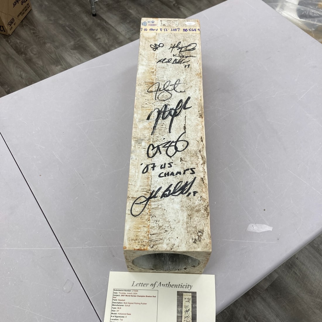 2007 Boston Red Sox Signed Game Used Pitching Rubber with JSA COA (1 of 11)