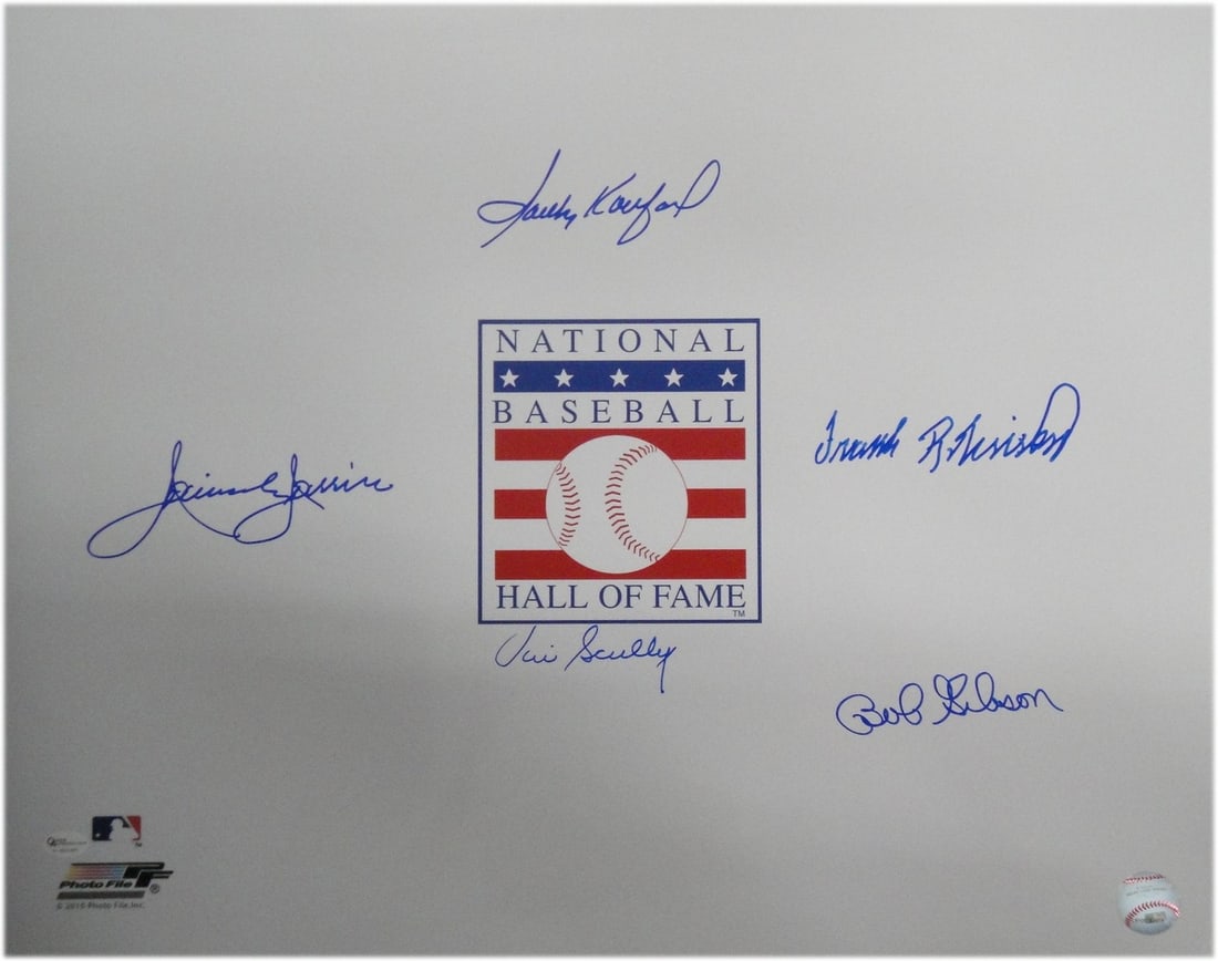 Vin Scully Sandy Koufax Bob Gibson Signed 16x20 Photo MLB (1 of 2)