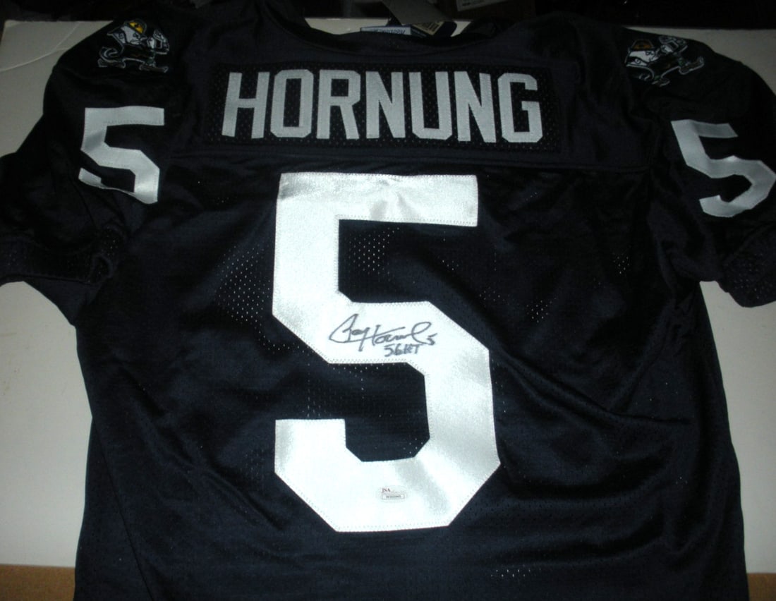 Paul Hornung Signed Notre Dame Reebok Jersey with JSA COA: Paul Hornung Signed Notre Dame Reebok Jersey with JSA COA This official licensed Reebok jersey features the legendary Paul Hornung of the Notre Dame Irish, making it a must-have for football fans and