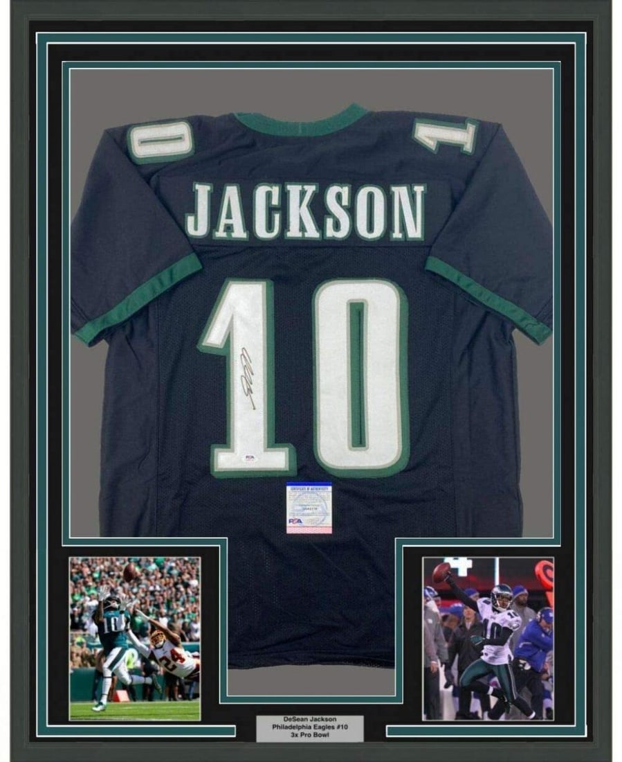 Framed DeSean Jackson Autographed Philadelphia Eagles Jersey PSA COA (1 of 2)