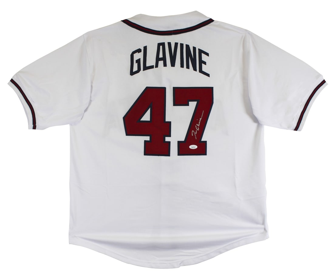 Tom Glavine Autographed White Pro Style Jersey Atlanta Braves JSA COA (1 of 3)