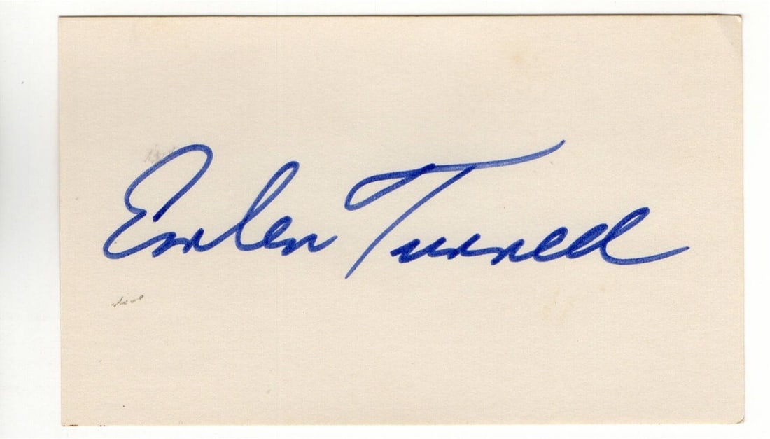 Emlen Tunnell Signed 3X5 Index Card Giants HOF JSA Authenticated (1 of 3)