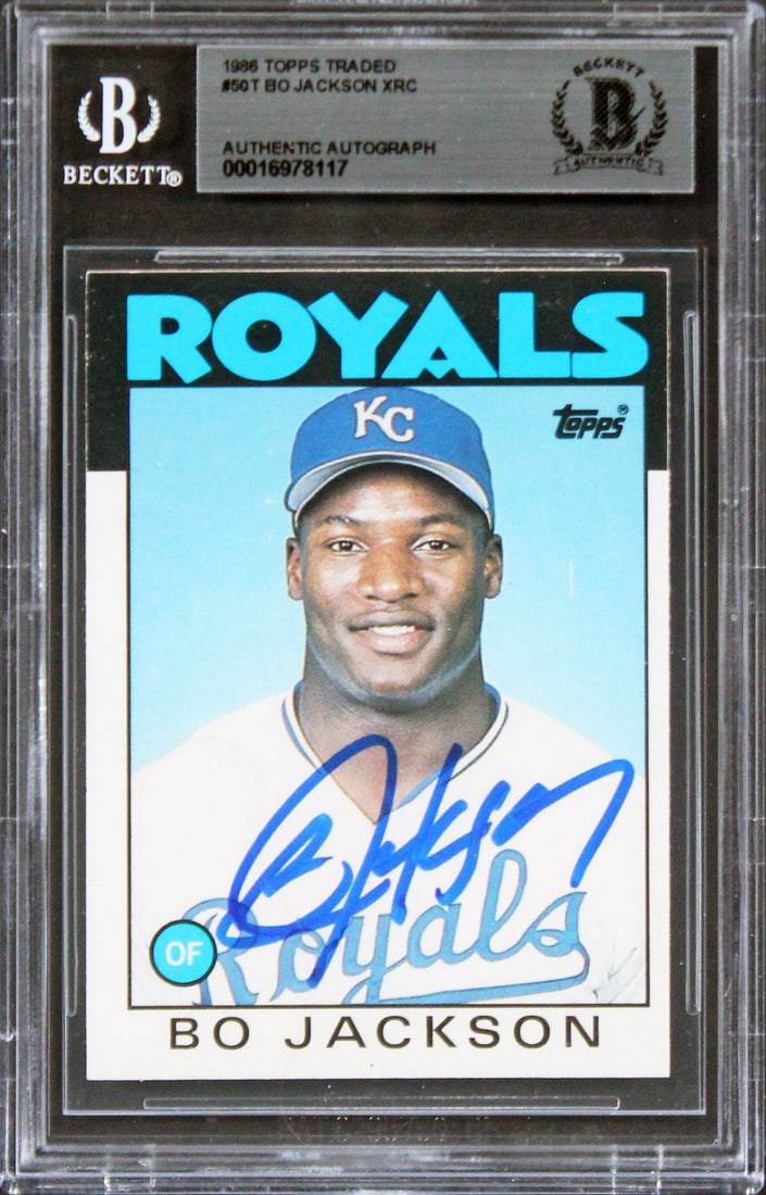 Bo Jackson Signed 1986 Topps Traded #50T Rookie Card Beckett Authenticated (1 of 2)
