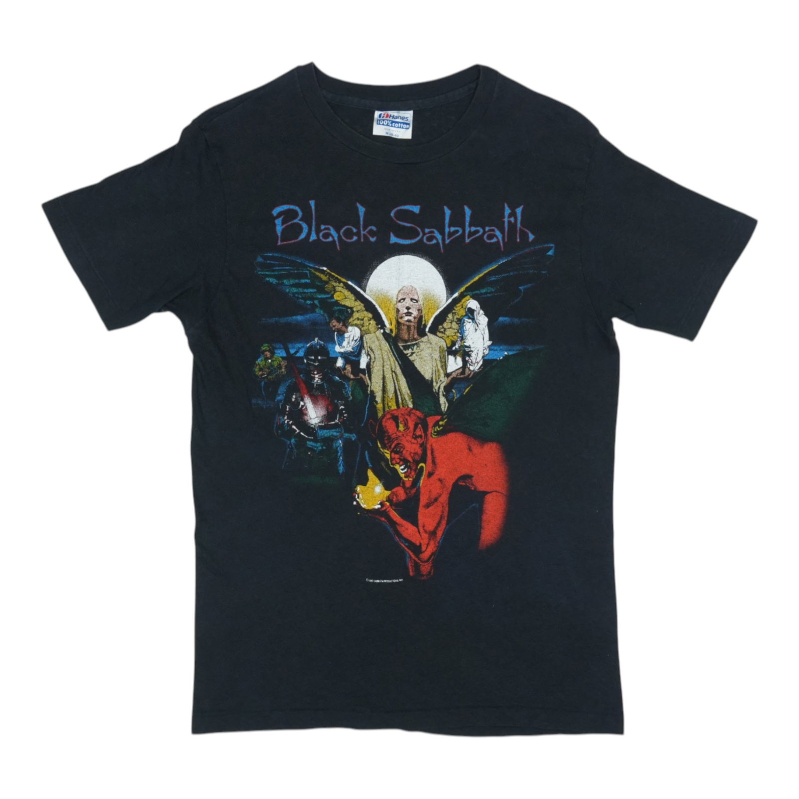 Vintage 1984 Born Again Tour T-Shirt Black Sabbath Cotton Medium: Vintage 1984 Born Again Tour T-Shirt Black Sabbath Cotton Medium This is an original vintage 1984 Black Sabbath Born Again Tour shirt, featuring front and back graphics. Made from 100% cotton, the shi