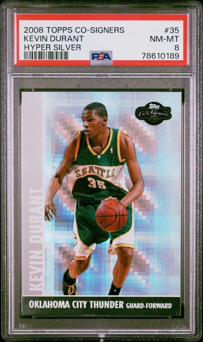 Kevin Durant 2008 Topps Co-Signers Hyper Silver /25 PSA 8 Seattle Supersonics Card (1 of 2)
