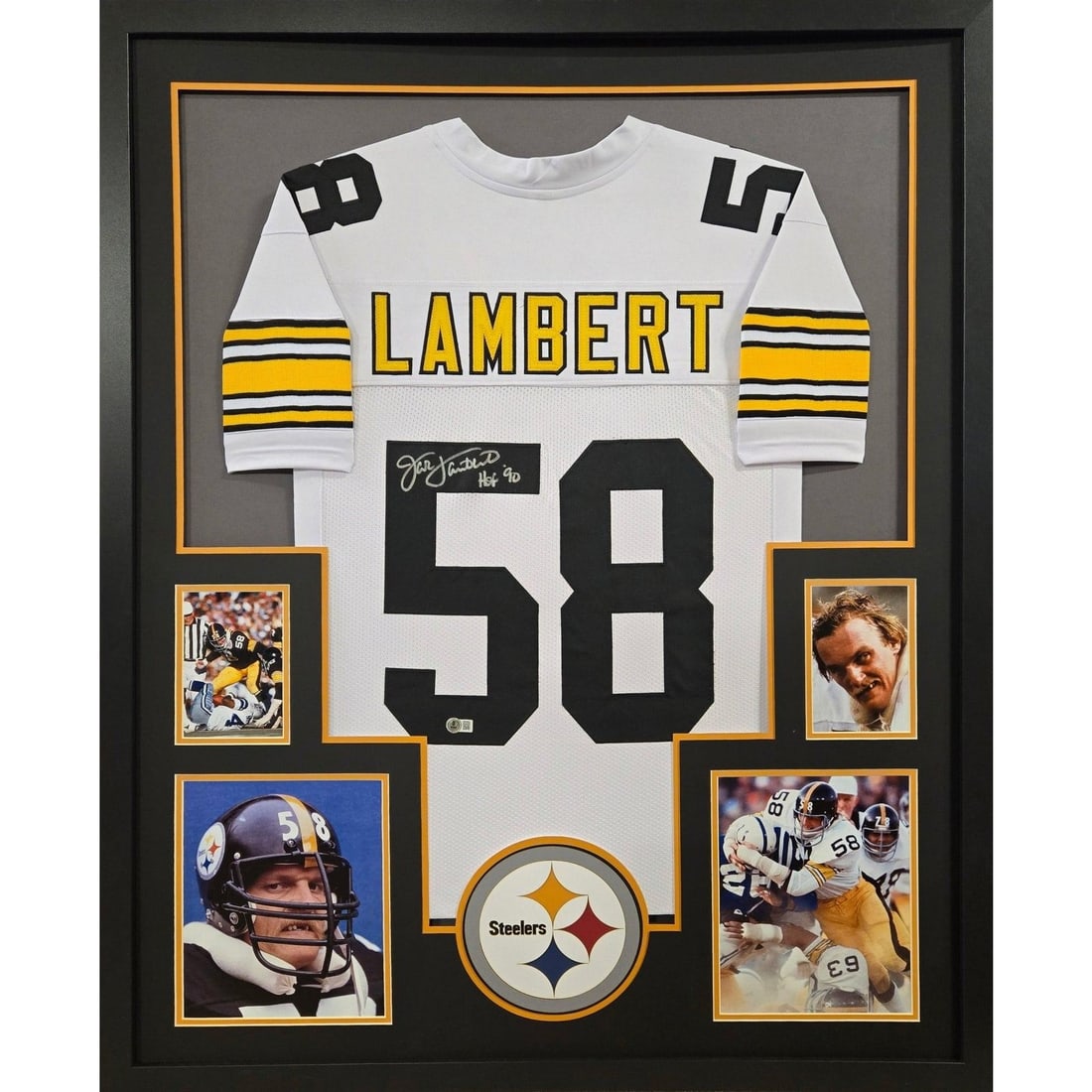 Jack Lambert Signed Framed Jersey Beckett Authenticated Pittsburgh Steelers (1 of 2)