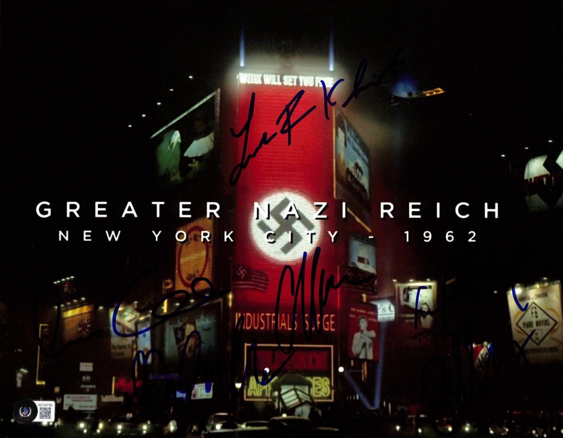 The Man in the High Castle Season 1 Cast Signed 11x14 Photo with Beckett LOA: The Man in the High Castle Season 1 Cast Signed 11x14 Photo with Beckett LOA This autographed 11x14 photograph captures the season 1 cast of the acclaimed TV series The Man in the High Castle, featuri