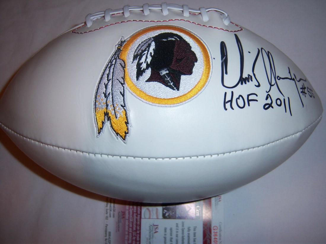 Chris Hanburger Signed NFL Football JSA Certified Washington Redskins HOF (1 of 1)
