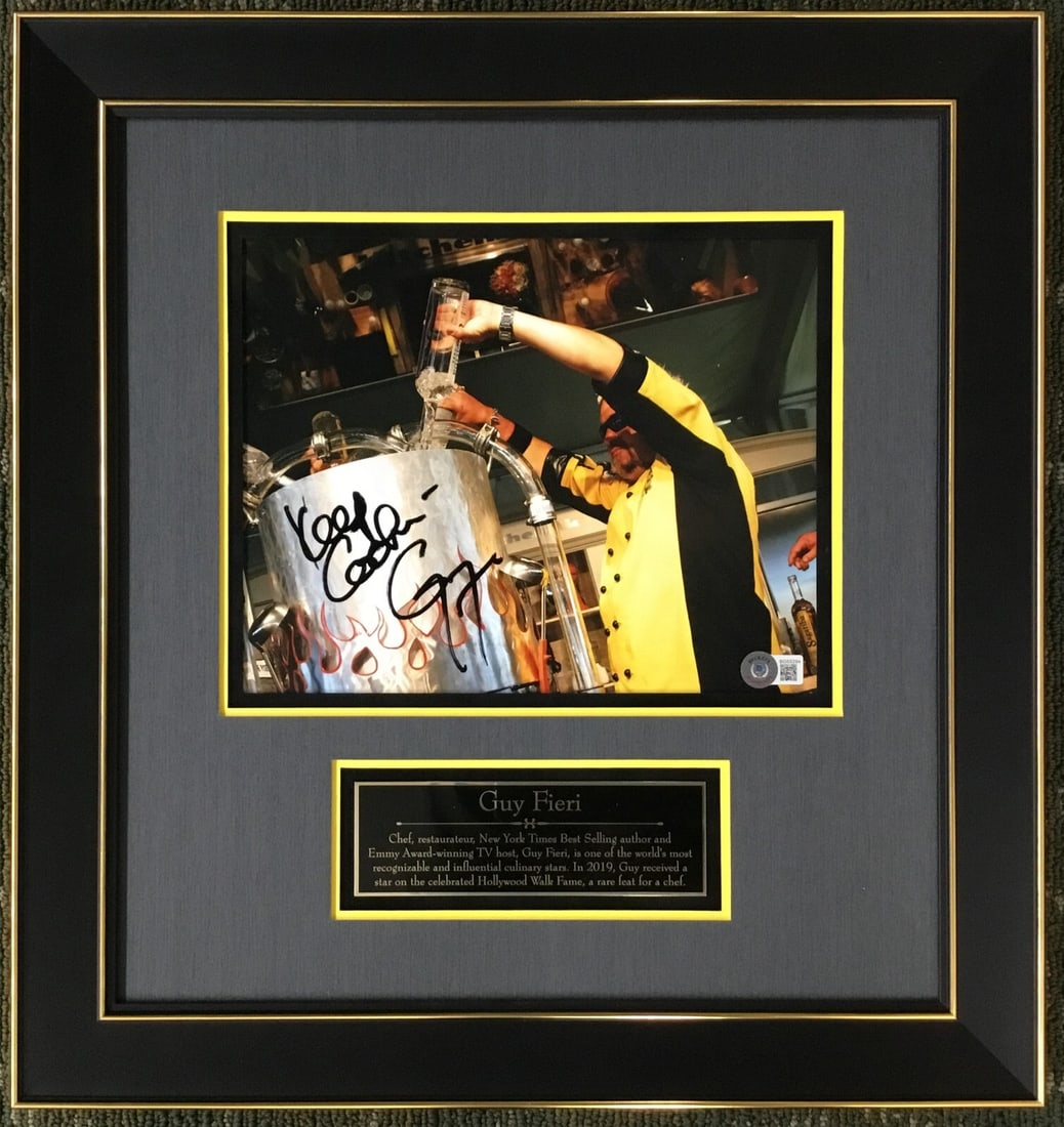 Guy Fieri Signed 8x10 Custom Framed Display BAS Authenticated (1 of 5)