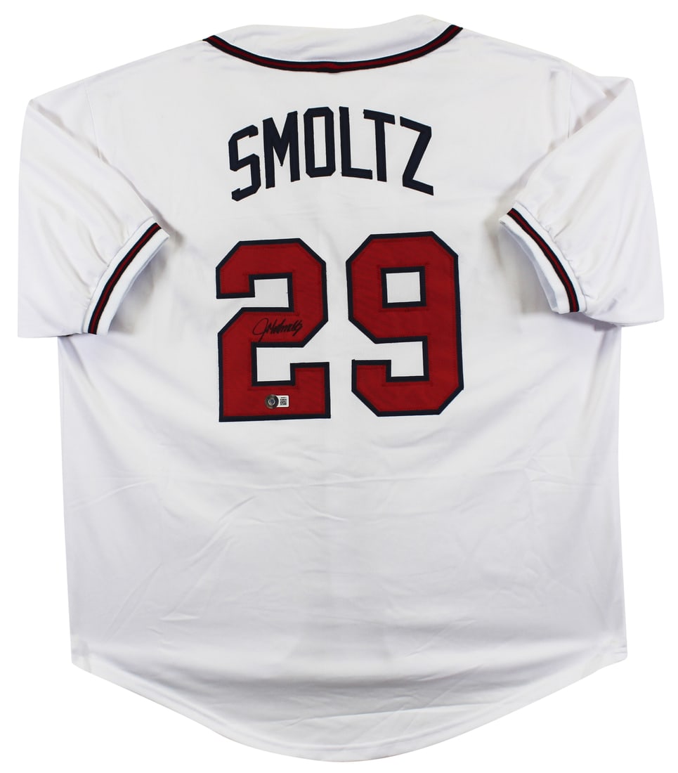 John Smoltz Autographed White Pro Style Jersey Atlanta Braves BAS Authenticated (1 of 3)