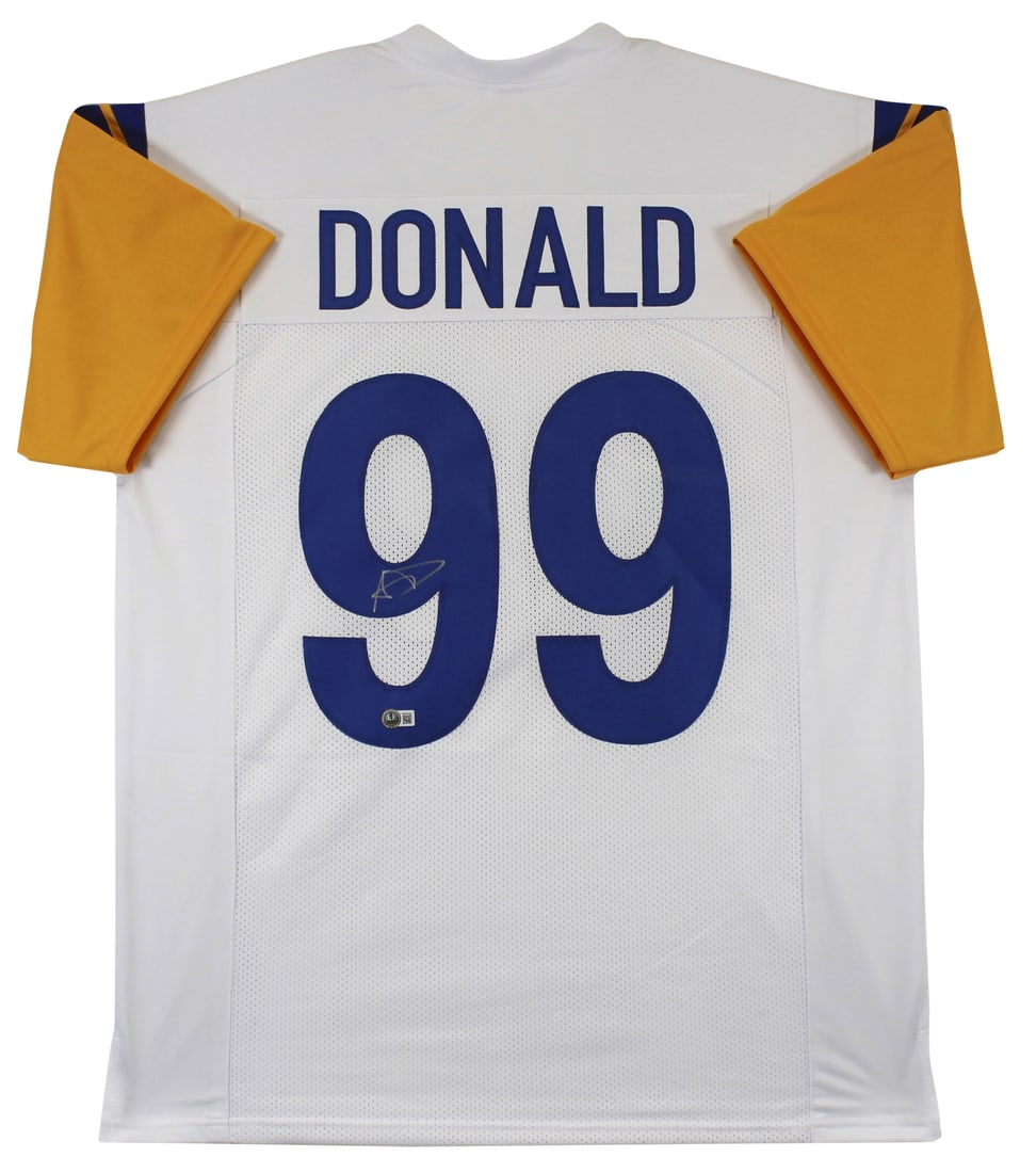 Aaron Donald Signed White Pro Style Jersey BAS Witnessed Los Angeles Rams (1 of 3)