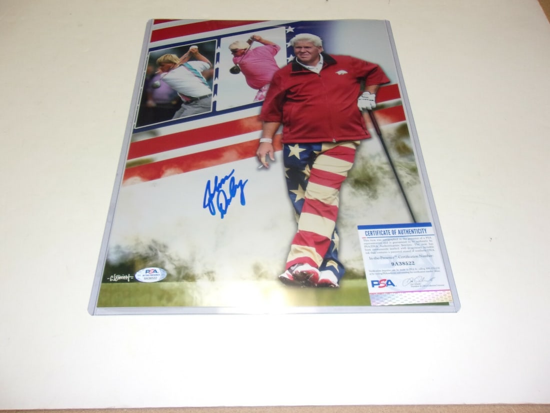 John Daly Signed Masters USA Flag 11x14 Photo PSA/DNA Certified (1 of 1)