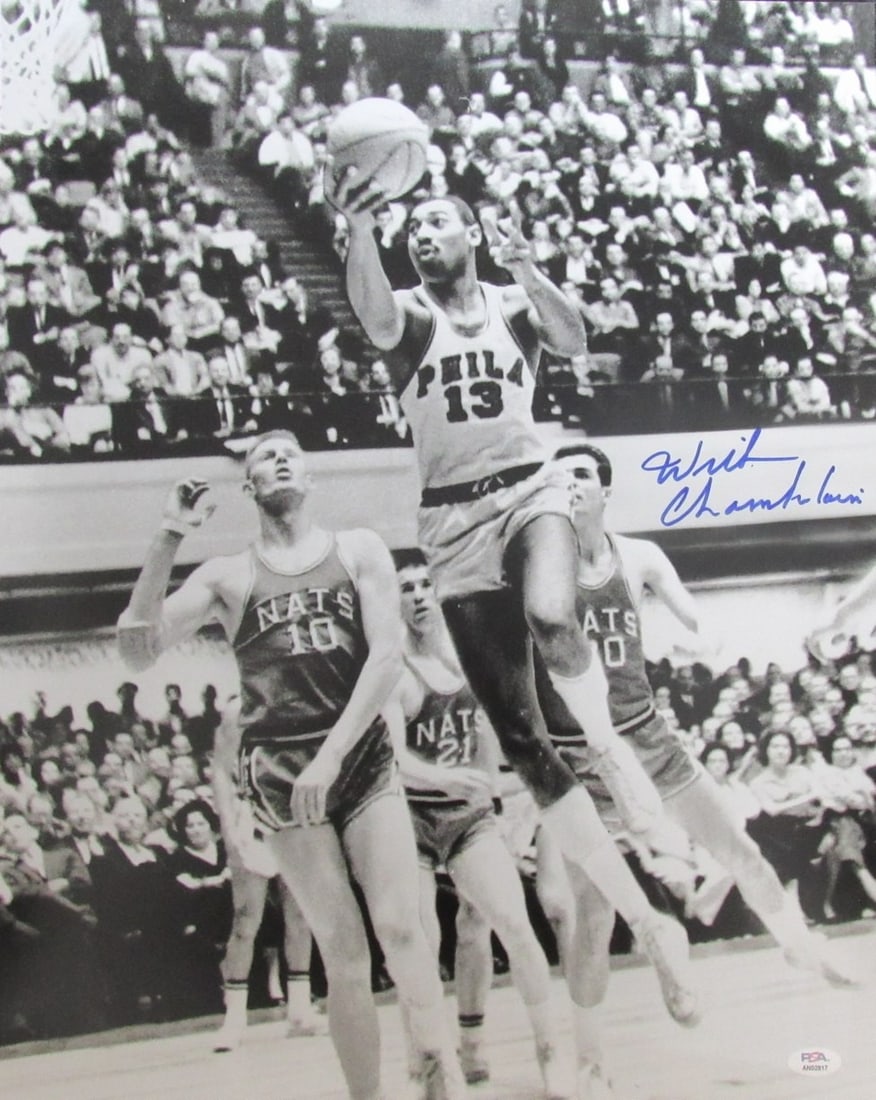 16x20 PSA/DNA Gem Mint 10 Wilt Chamberlain Autographed Sixers Photograph (1 of 4)