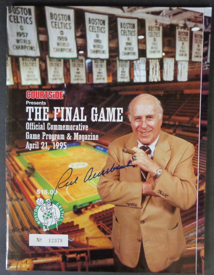 Red Auerbach Signed 1995 Final Game Program Boston Celtics JSA Authenticated (1 of 4)