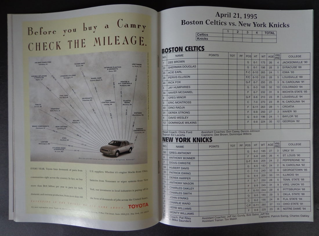 Red Auerbach Signed 1995 Final Game Program Boston Celtics JSA Authenticated - 3