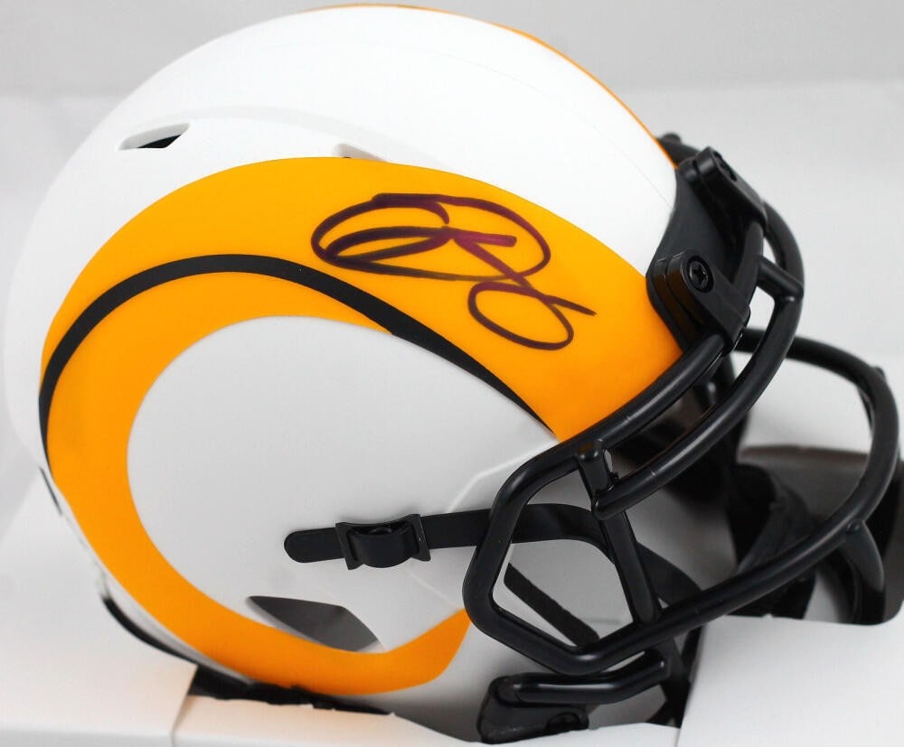 Odell Beckham Jr. Signed Los Angeles Rams Mini Helmet with Beckett Authentication: Odell Beckham Jr. Signed Los Angeles Rams Mini Helmet with Beckett Authentication This is an original mini helmet signed by Odell Beckham Jr., featuring the iconic design of the Los Angeles Rams. The