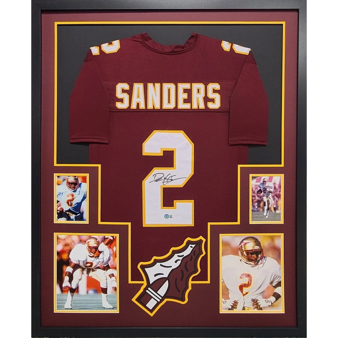 Deion Sanders Framed Autographed Jersey Beckett Certified FSU (1 of 3)