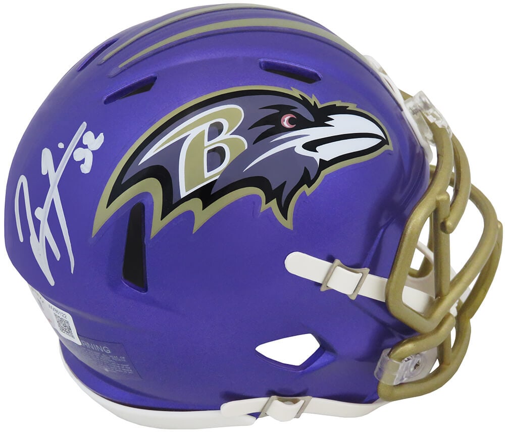 Ray Lewis Autographed Baltimore Ravens Flash Mini Helmet Beckett COA: Ray Lewis Autographed Baltimore Ravens Flash Mini Helmet Beckett COA This is a Ray Lewis signed Baltimore Ravens FLASH Riddell Speed mini helmet, a must-have for any serious football fan or collector.