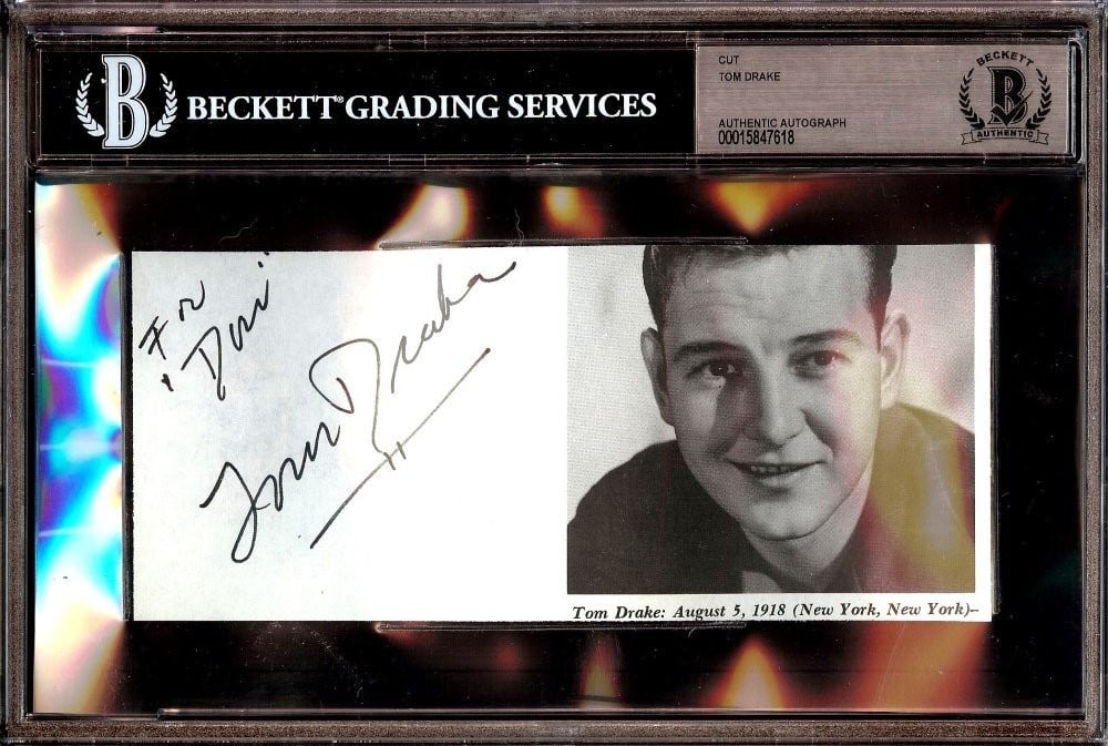 Tom Drake Autographed Cut Signature 6 x 9 BAS Authentic (1 of 1)