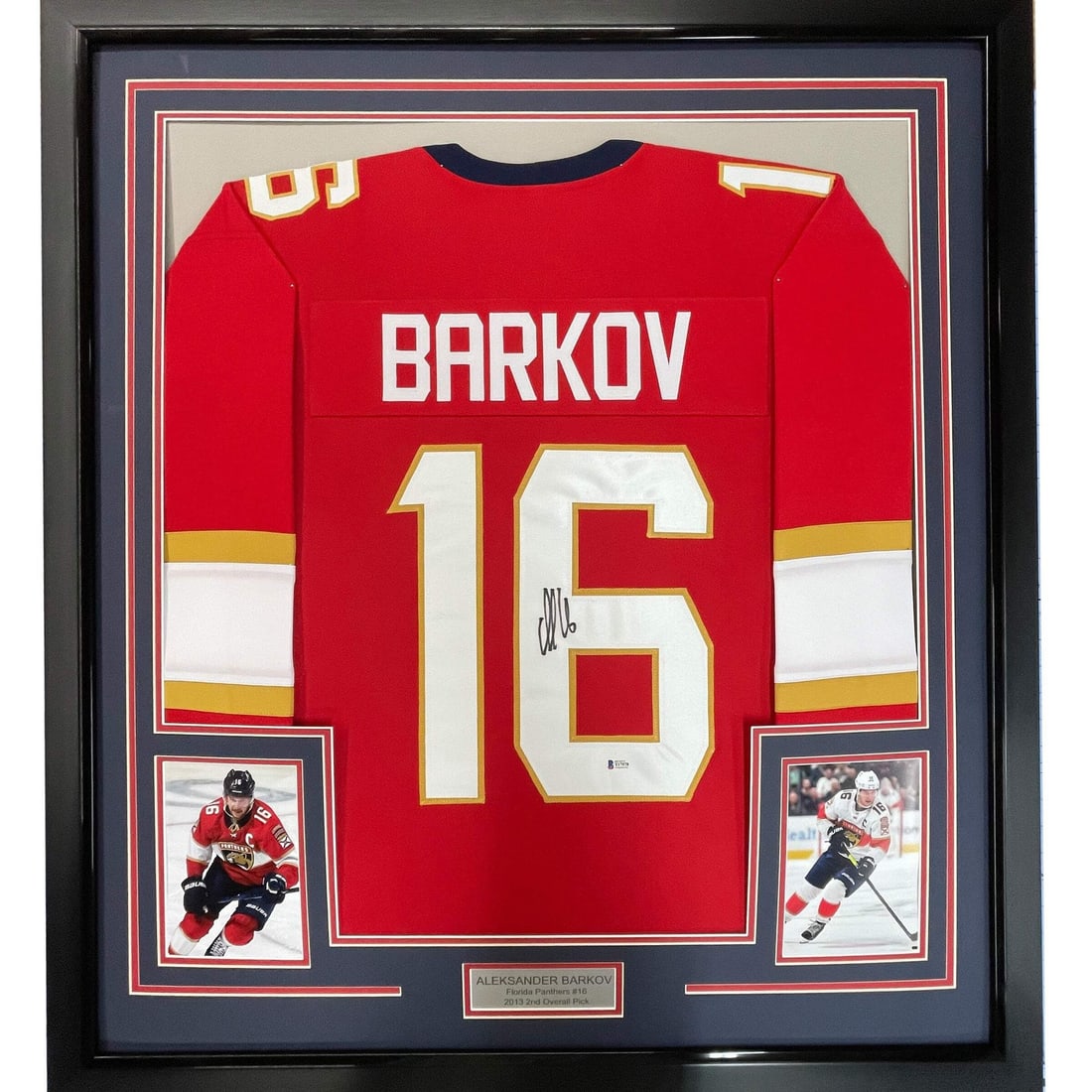 Framed Aleksander Barkov Autographed Jersey 33x42 Florida Panthers BAS COA: Framed Aleksander Barkov Autographed Jersey 33x42 Florida Panthers BAS COA Showcase your passion for hockey with this framed autographed Aleksander Barkov jersey. Measuring 33"x42", this striking Flor