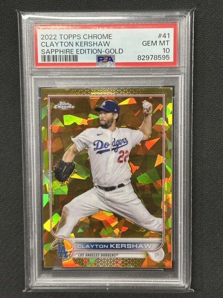 Clayton Kershaw 2022 Topps Chrome Sapphire Gold Refractor PSA 10 #41 (1 of 2)