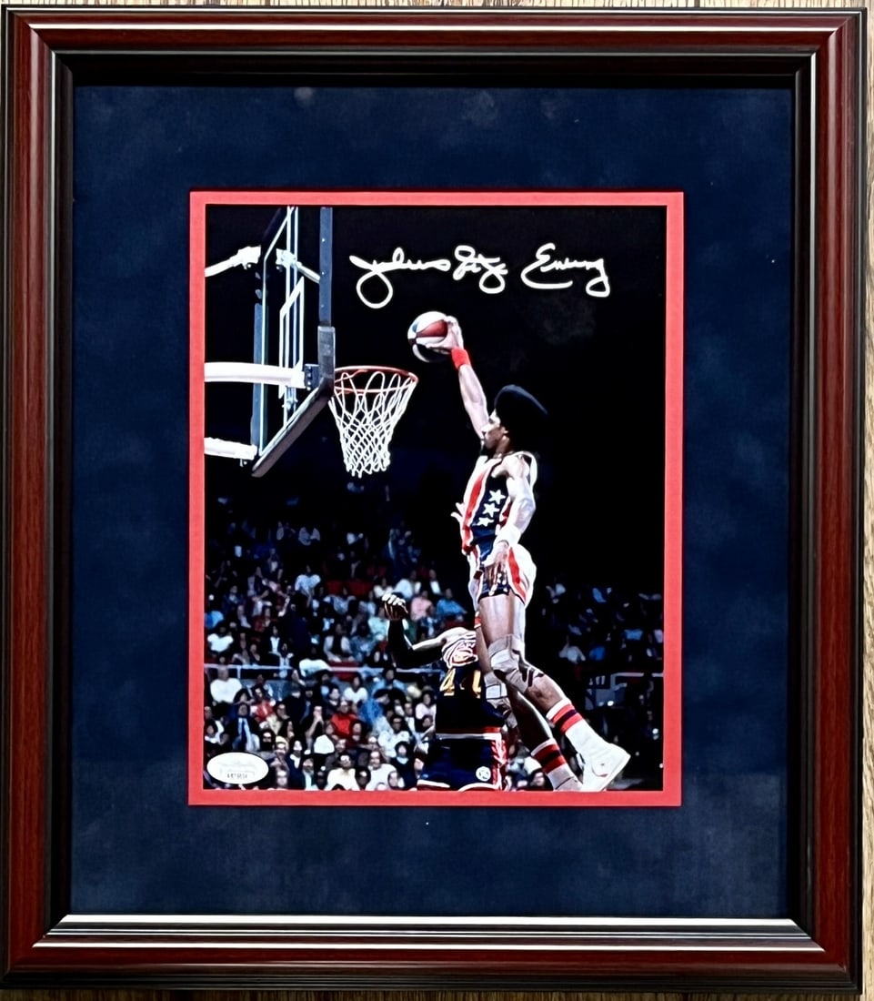 Julius Dr J Erving Signed Framed 8x10 Photo Display JSA Authenticated (1 of 2)