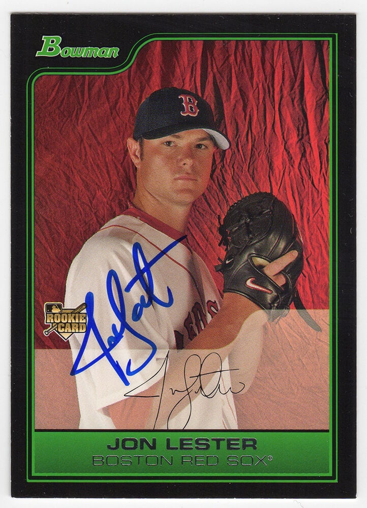 Jon Lester Signed 2006 Bowman Draft Rookie Card BDP22 COA Red Sox (1 of 2)