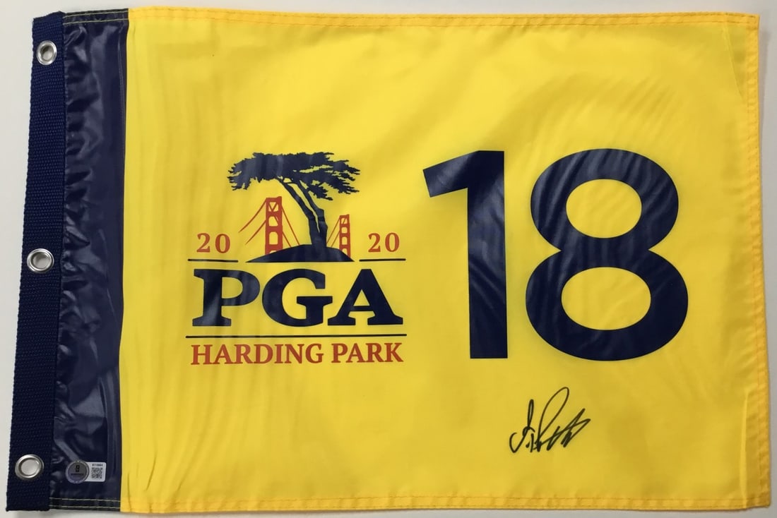 Akshay Bhatia Signed 2020 PGA Harding Park Flag Beckett Authenticated (1 of 4)