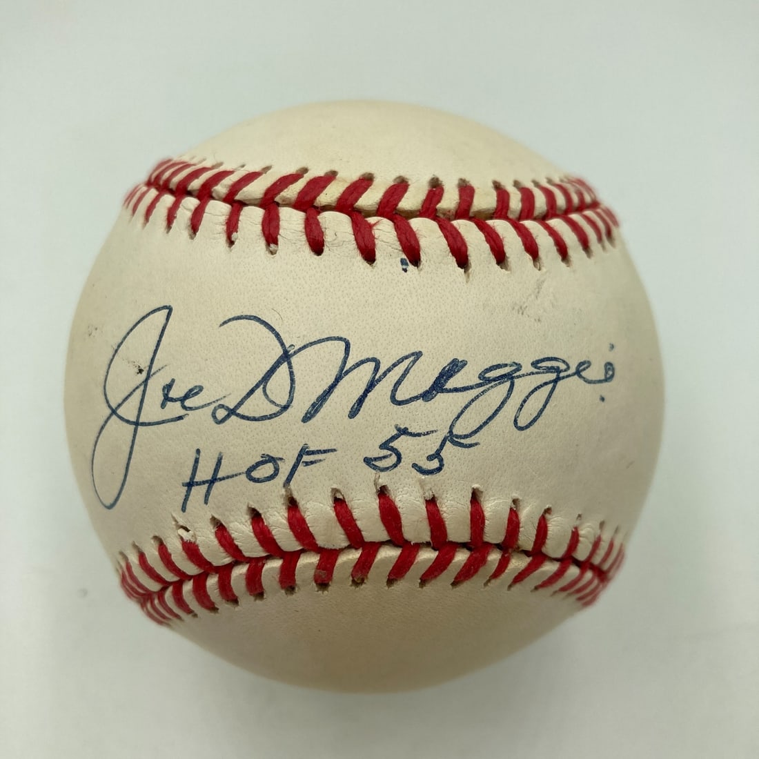 Joe DiMaggio Signed American League Baseball Hall Of Fame 1955 JSA COA (1 of 7)