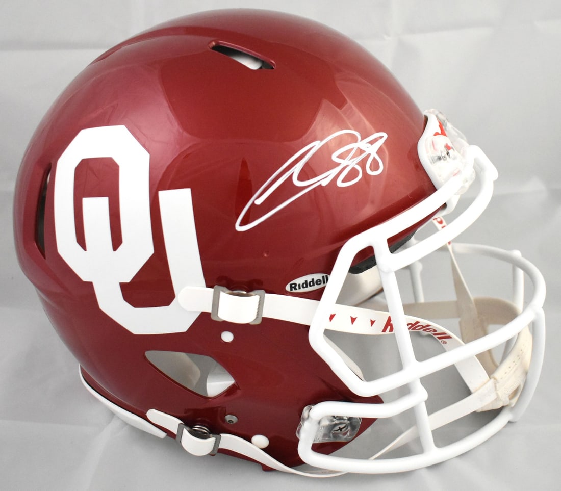 Oklahoma Sooners Full Size Speed Authentic Helmet Signed by CeeDee Lamb Beckett Holo (1 of 5)