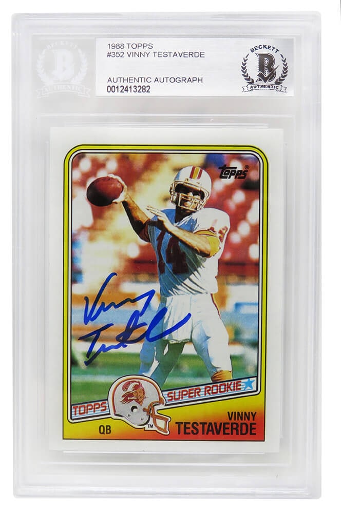 Vinny Testaverde Signed 1988 Topps Rookie Card Beckett Pristine 5 (1 of 2)