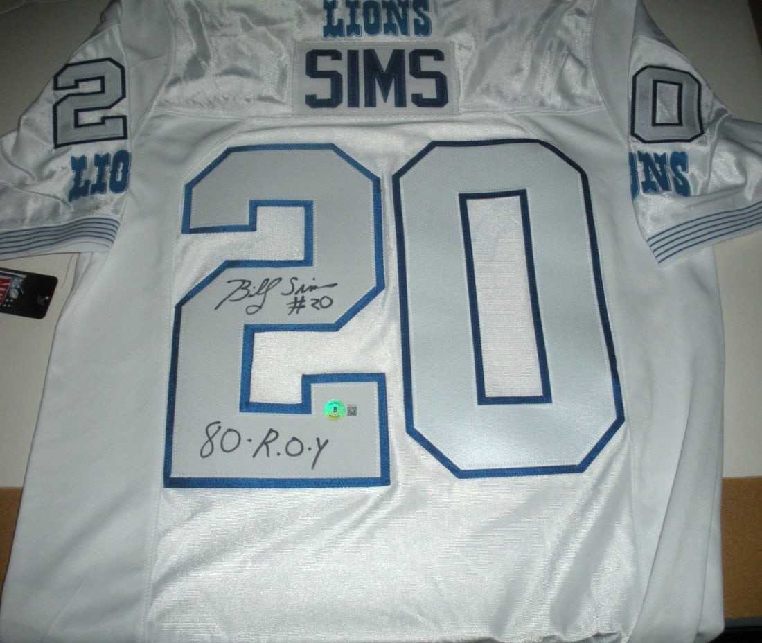 Billy Sims Signed Detroit Lions NFL Jersey with Beckett COA (1 of 2)