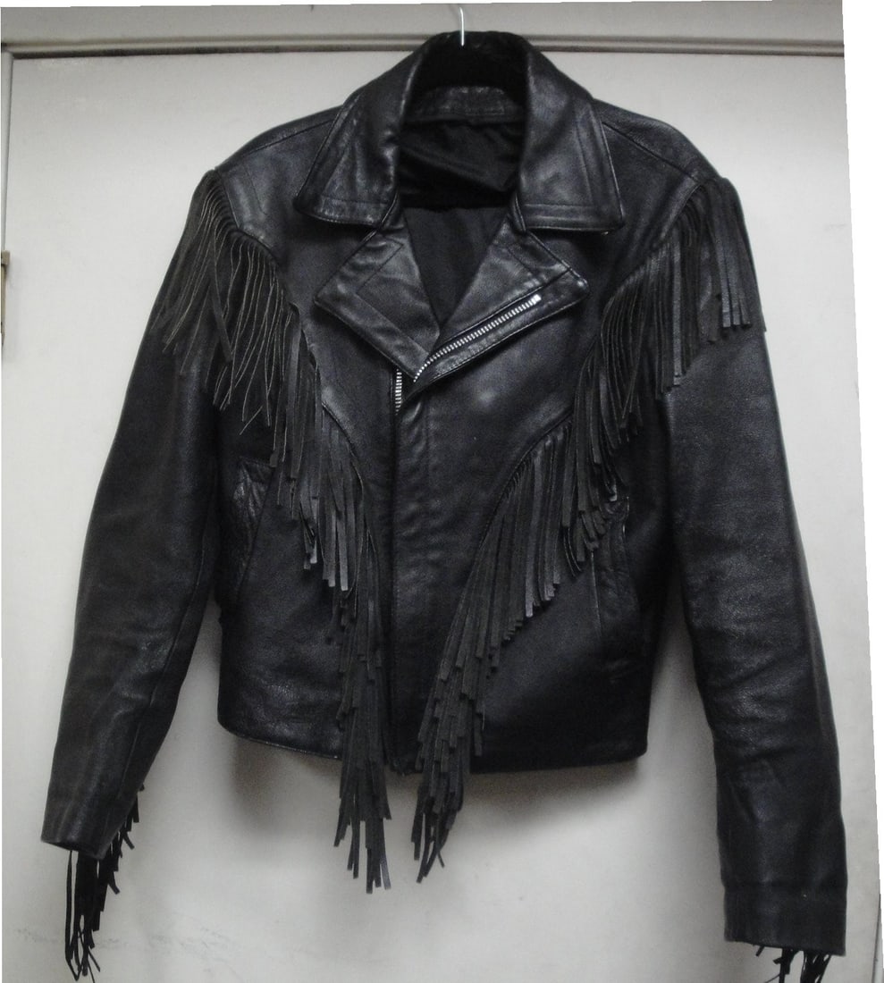 Unbranded Light Leather Jacket with Fringes Size 40 for Women (1 of 6)