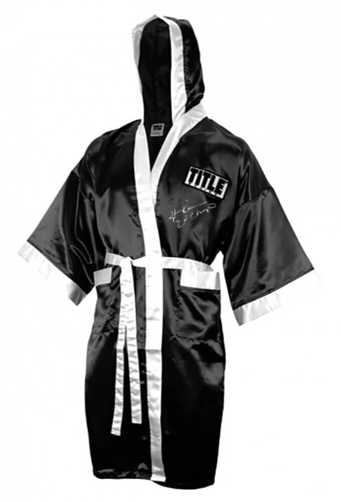 Hasim Rahman Signed Black White Boxing Robe 2x Champ with COA (1 of 2)