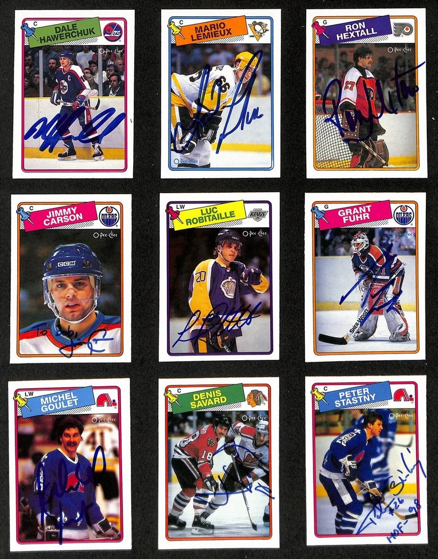 1988-89 O-Pee-Chee Signed Hockey Cards Set 255/264 with Authentication (1 of 12)