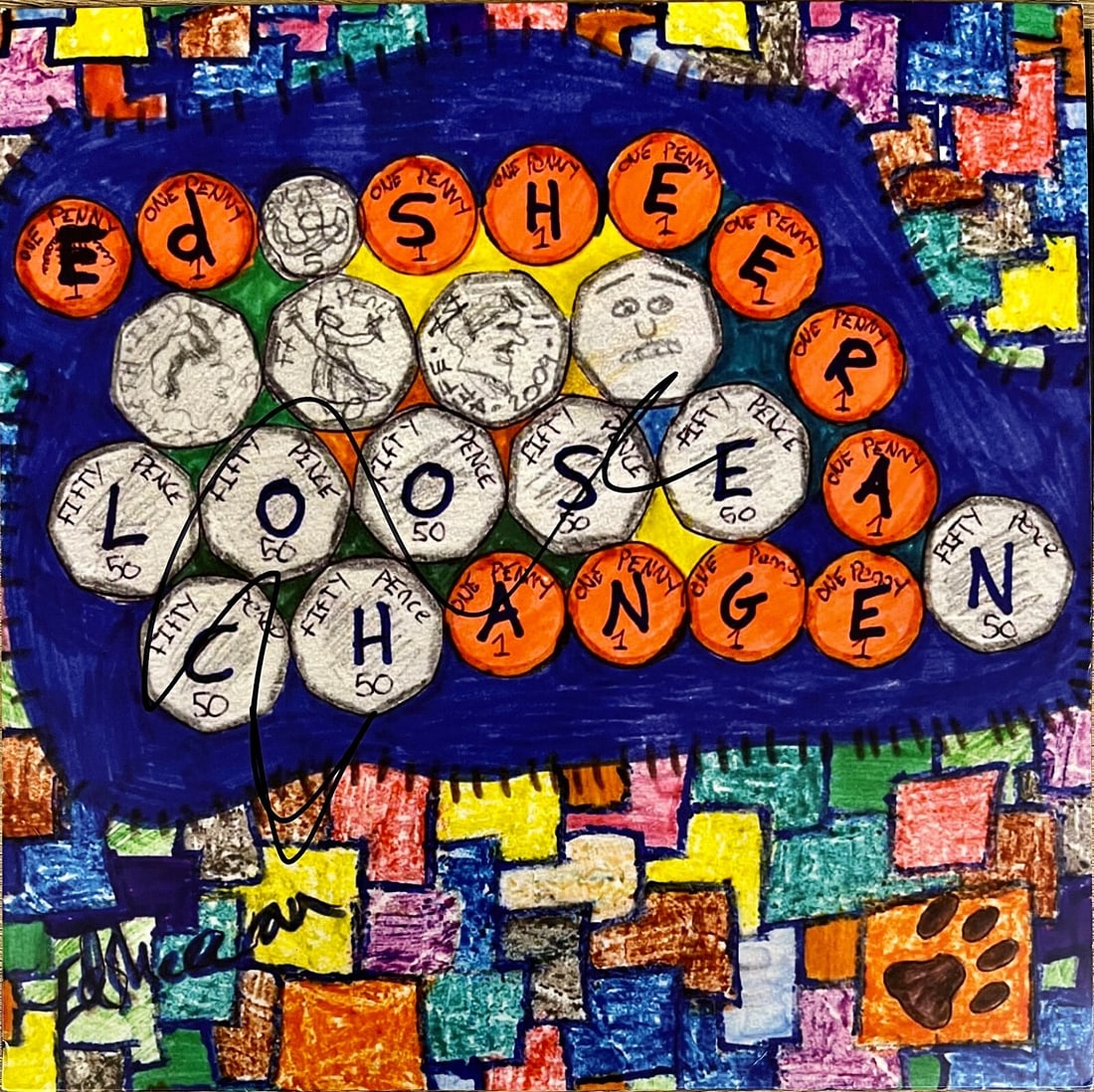 Ed Sheeran 2010 Loose Change Signed Vinyl Album Beckett Authenticated RARE: Ed Sheeran 2010 Loose Change Signed Vinyl Album Beckett Authenticated RARE This rare 2010 "Loose Change" vinyl album is signed by the renowned English pop star Ed Sheeran. The signature, made with a b