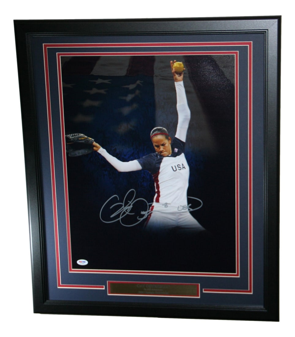 Cat Osterman Signed USA Softball Framed 16x20 Photo PSA Authenticated (1 of 3)