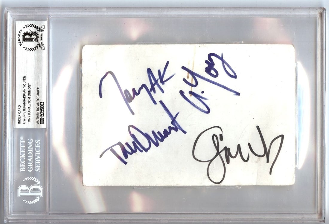 No Doubt Band Autographed Index Card Beckett Authenticated (1 of 1)