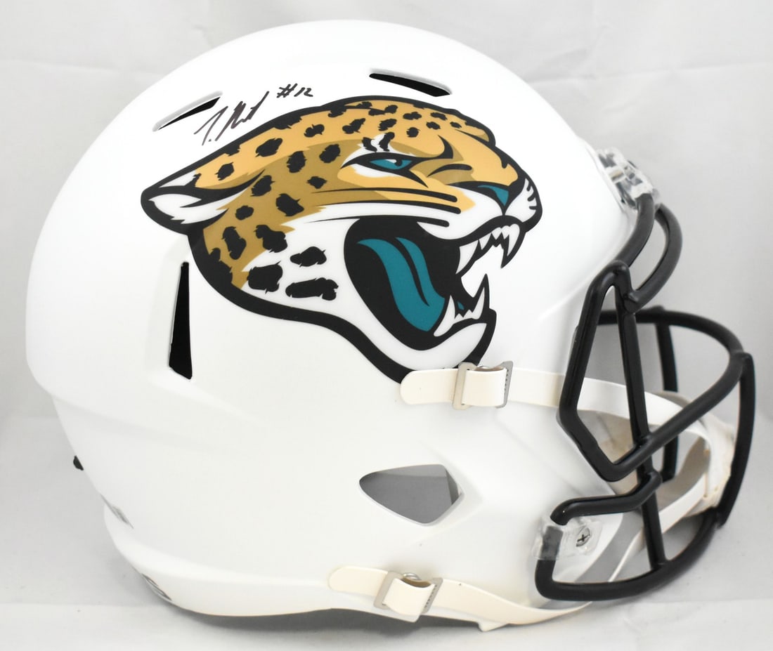 Jacksonville Jaguars 2024 Alternate Speed Helmet Signed by Travis Hunter Beckett W (1 of 5)