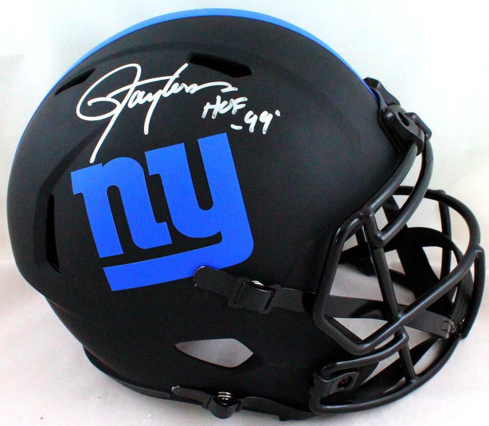 Lawrence Taylor Autographed NY Giants Eclipse Helmet Beckett Authenticated: Lawrence Taylor Autographed NY Giants Eclipse Helmet Beckett Authenticated This is an authentic Lawrence Taylor autographed full-size Eclipse helmet commemorating his time with the New York Giants. Th