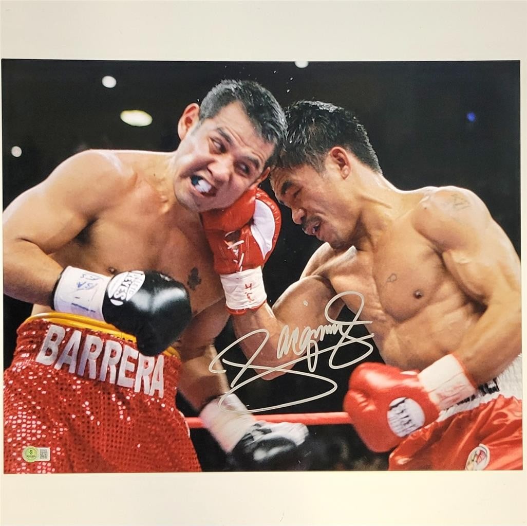 Manny Pacquiao Signed 16x20 Photo Beckett Authenticated: Manny Pacquiao Signed 16x20 Photo Beckett Authenticated This is a stunning 16x20 photo of boxing legend Manny Pacquiao, featuring his authentic autograph. The signature has been verified by Beckett Au