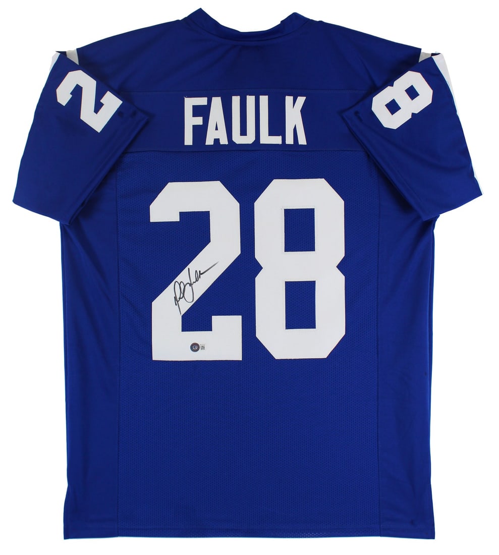 Marshall Faulk Signed Blue Pro Style Jersey BAS Witnessed Colts (1 of 7)