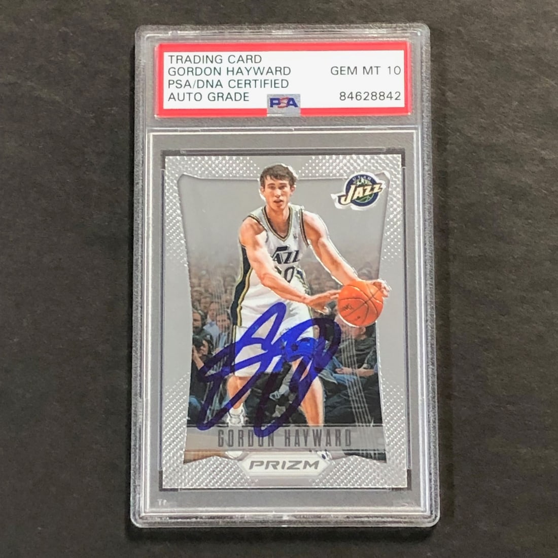 2012-13 Panini Prizm #85 Gordon Hayward Signed AUTO PSA Authentic Jazz (1 of 2)