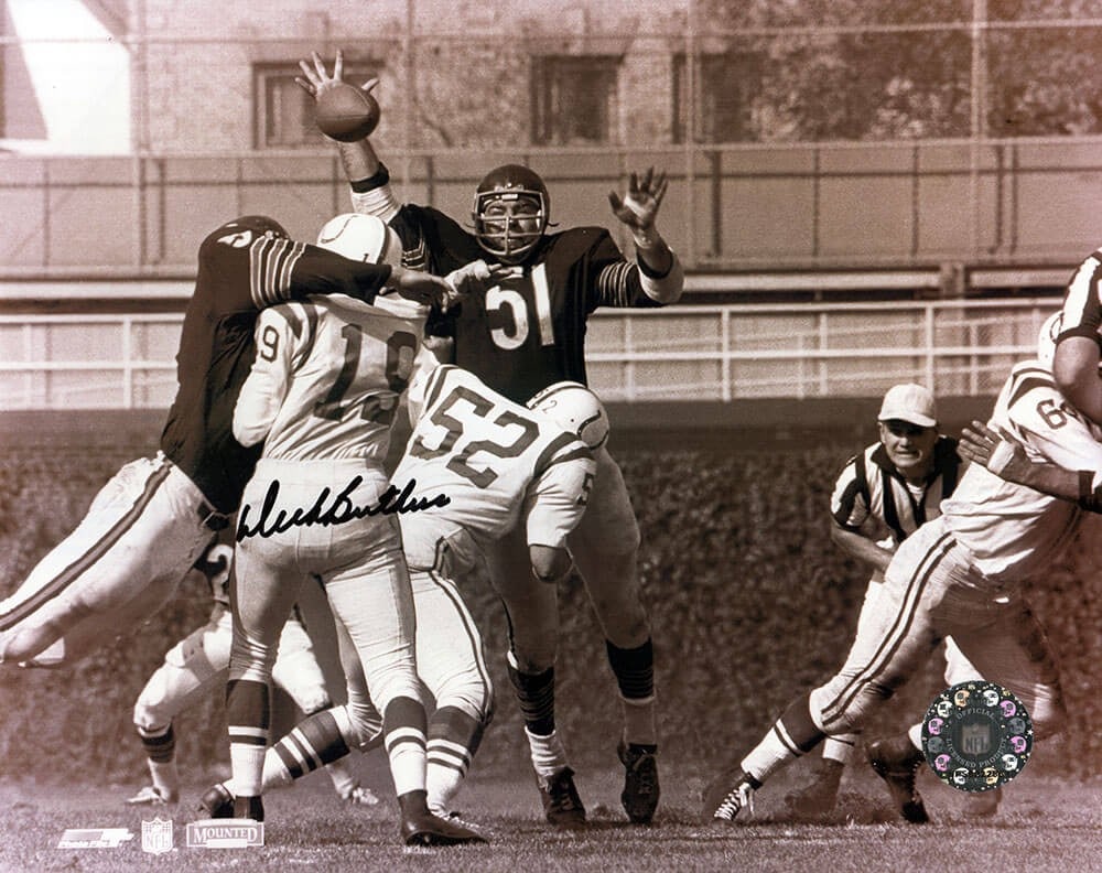 Autographed 8x10 Black and White Photo Dick Butkus Bears vs Colts With COA (1 of 1)