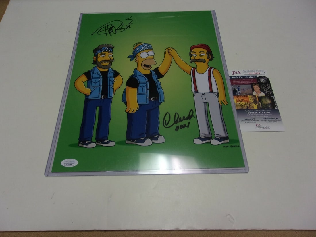 Tommy Chong Signed 11x14 Up in Smoke Photo with JSA COA: Tommy Chong Signed 11x14 Up in Smoke Photo with JSA COA This is an original signed 11x14 photo featuring Tommy Chong from the iconic film 'Up in Smoke' and the animated series 'The Simpsons.' The phot