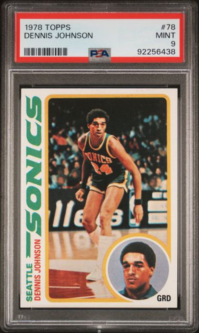 1978 Topps Dennis Johnson Rookie Card PSA 9 Mint Seattle Supersonics (1 of 2)